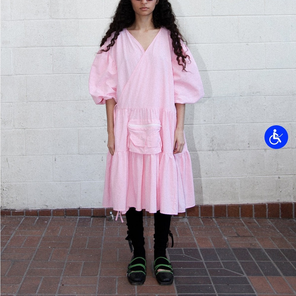 Kkco Utility Wrap Dress in Ballet Pink